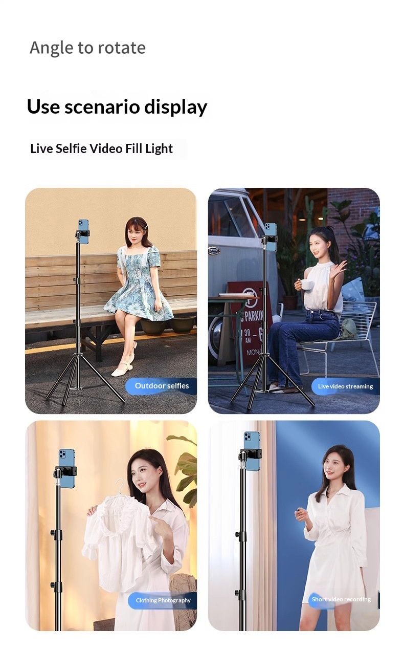 Luce di riempimento per live streaming mobile, supporto rinforzato, portatile, universale, per fotografia e riprese video da tavolo, multifunzionale._voghion.com