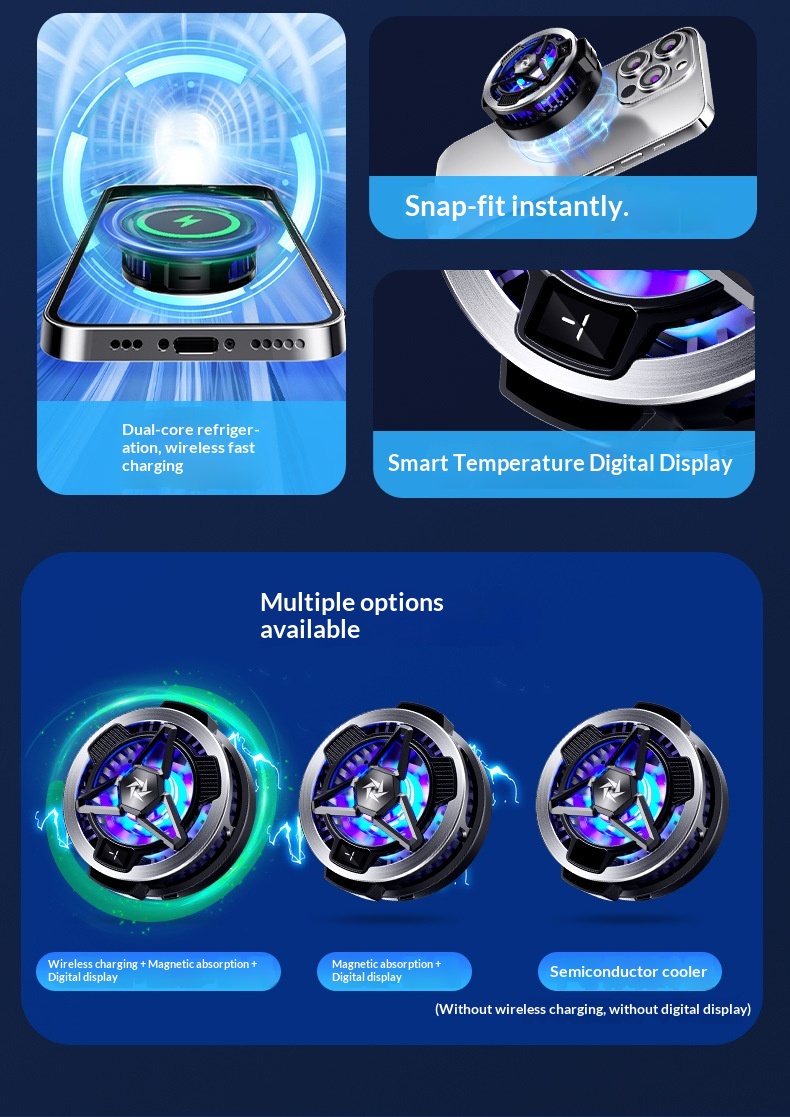 SL05 Mobile Phone Cooler Semiconductor Cooling Suitable For Android Tablets Magnetic Wireless Charging_voghion.com