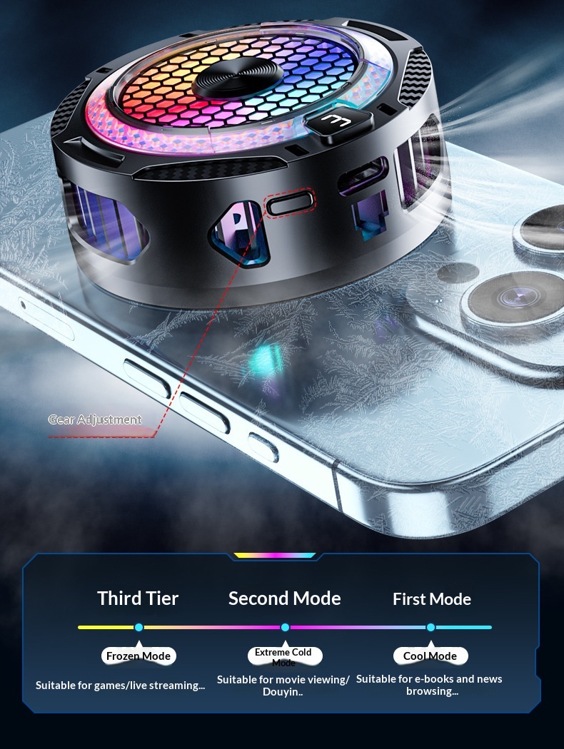 Phone Cooler Live Streaming, Fast Device, Semiconductor Wireless Magnetic Charging Air Cooling For Gaming_voghion.com