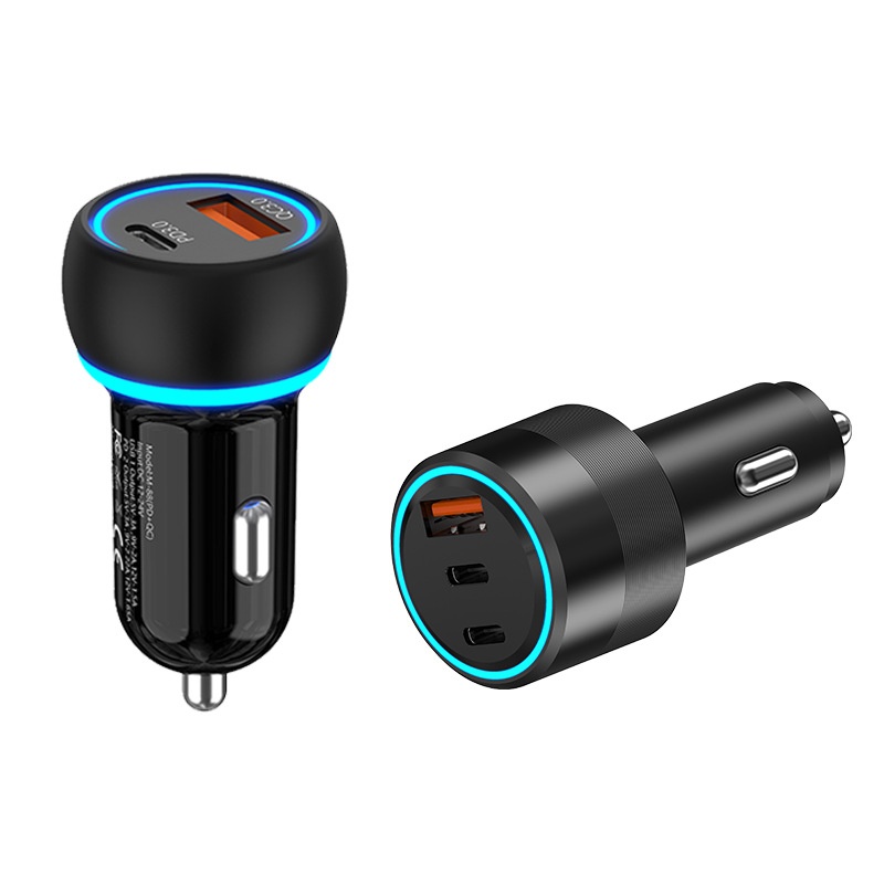 Nieuwe PD48W 130W autolader voor Huawei en Samsung telefoons met QC3.0 snellaadfunctie._voghion.com