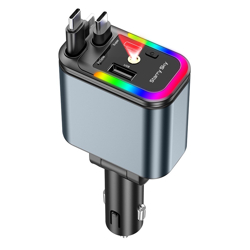 180W Starry Sky Ceiling Ambient Light A+C Retractable Cable Super Fast Charging For Phones 5-in-1 Car Charger_voghion.com