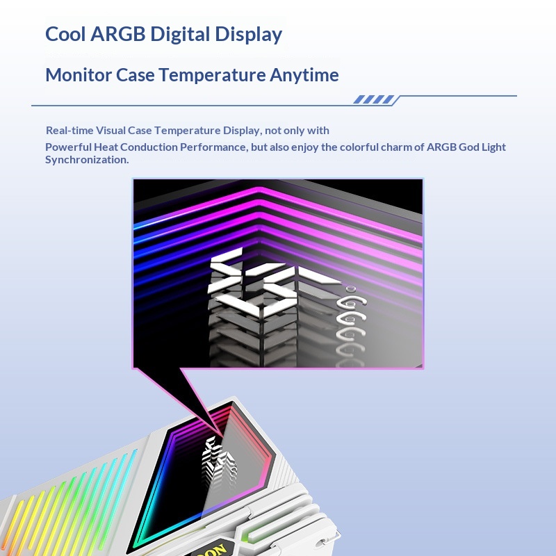 Coolmoon Computer Digital 4 Copper Tube Radiator ARGB Synchronized Temperature Display Multi-Platform AMD Tower CPU Fan_voghion.com