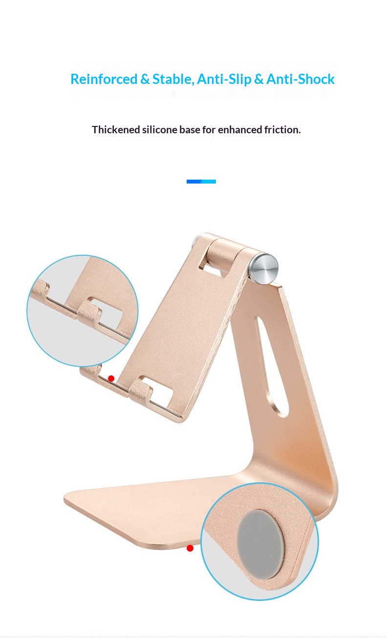 Aluminium Phone Stand, Adjustable Foldable Desktop Holder_voghion.com