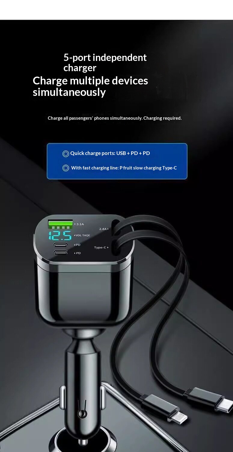 Billader med uttrekkbar kabel og hurtiglading_voghion.com