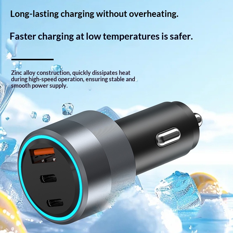Nieuwe PD48W 130W autolader voor Huawei en Samsung telefoons met QC3.0 snellaadfunctie._voghion.com