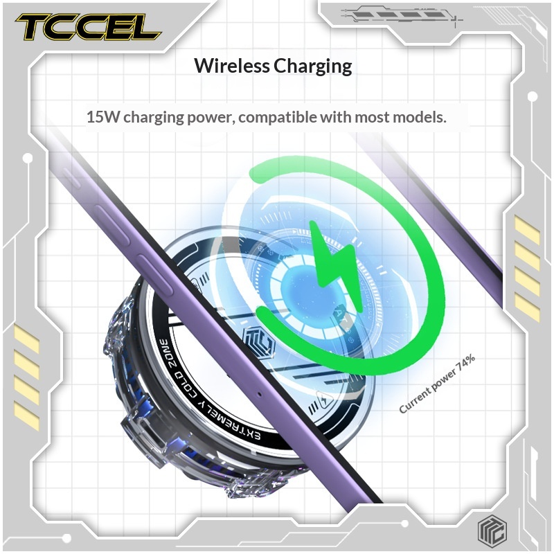 Tccel Ultra Mobile Phone Cooler Magnetic Wireless Charging Semiconductor Cooling Device_voghion.com