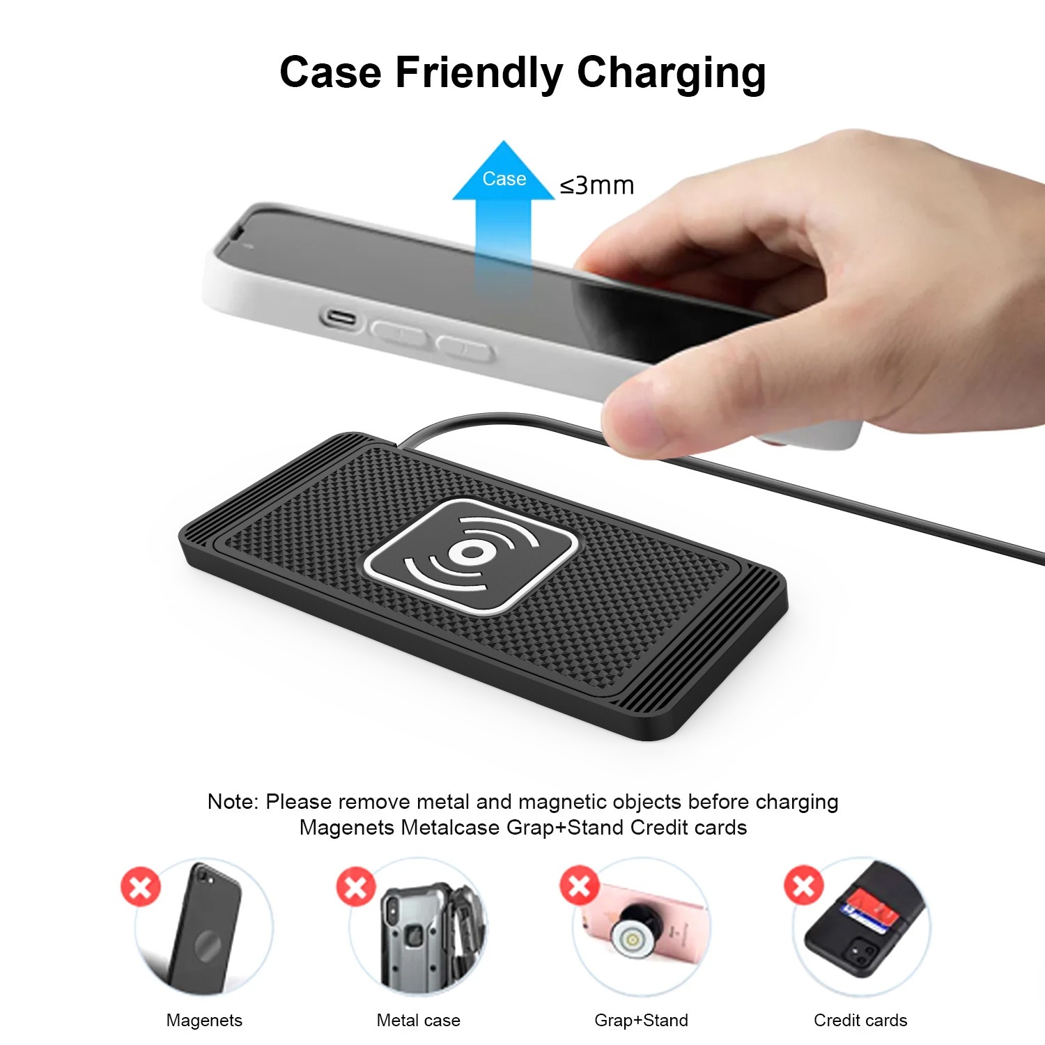 Wireless Car Charger Fast Induction Charging For Samsung Huawei_voghion.com