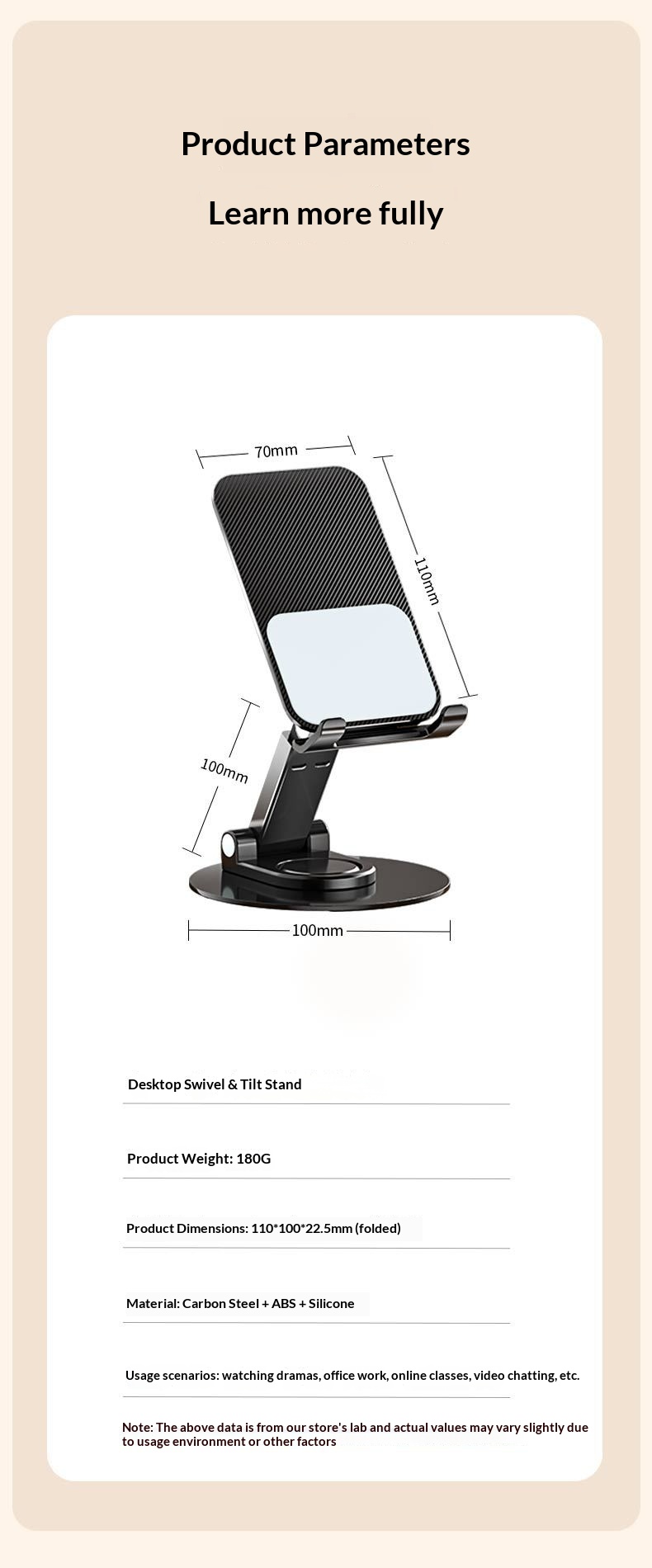 New Rotating Aluminum Alloy Desktop Tablet Live Streaming Phone Online Class Multi-Functional Folding Stand_voghion.com
