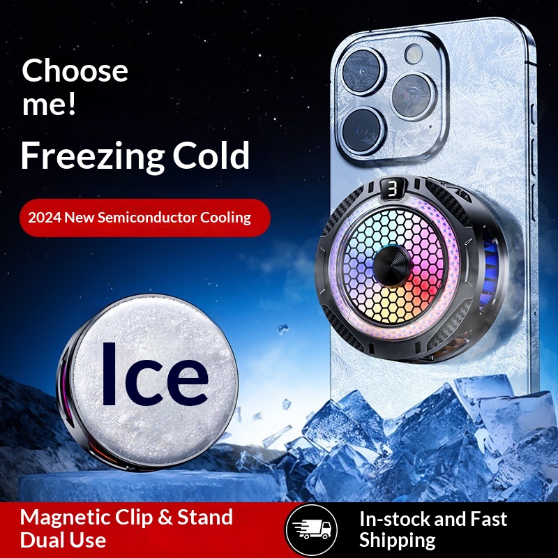 Phone Cooler Live Streaming, Fast Device, Semiconductor Wireless Magnetic Charging Air Cooling For Gaming_voghion.com