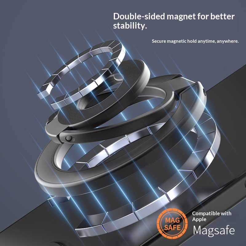 Cross-Border Wholesale Rotating Desktop Holder Back Magnetic Double Ring Phone Stand Upgraded Foldable_voghion.com