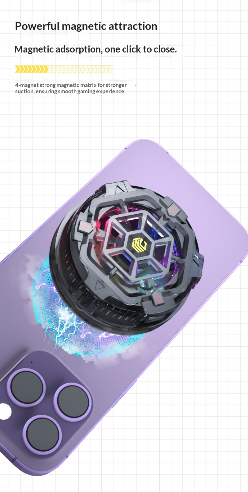 Tccel Ultra Mobile Phone Cooler Magnetic Wireless Charging Semiconductor Cooling Device_voghion.com