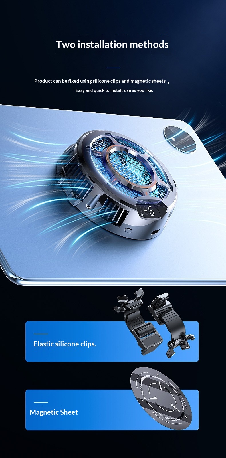 Mi Mo CX05 Suitable For IPad Tablet Cooler Semiconductor Cooling Three-Level Adjustment Magnetic Absorption Digital_voghion.com