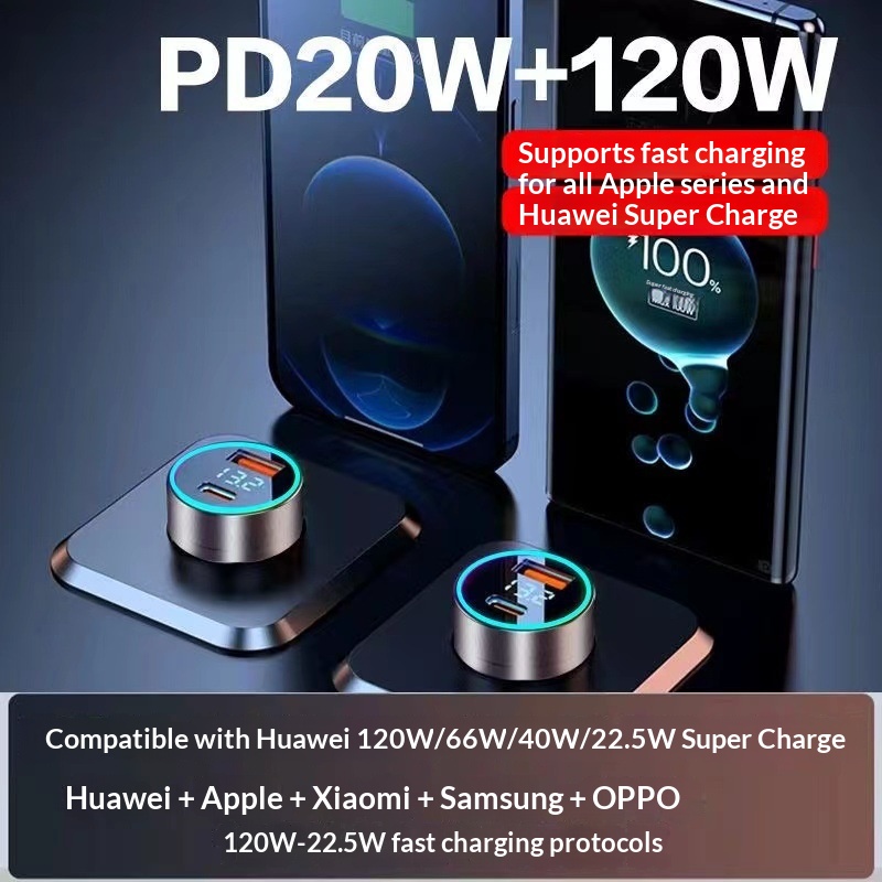 Charger Super Fast One-to-Two Cigarette Lighter USB Adapter Multi-Function Car Phone Flash Charging_voghion.com