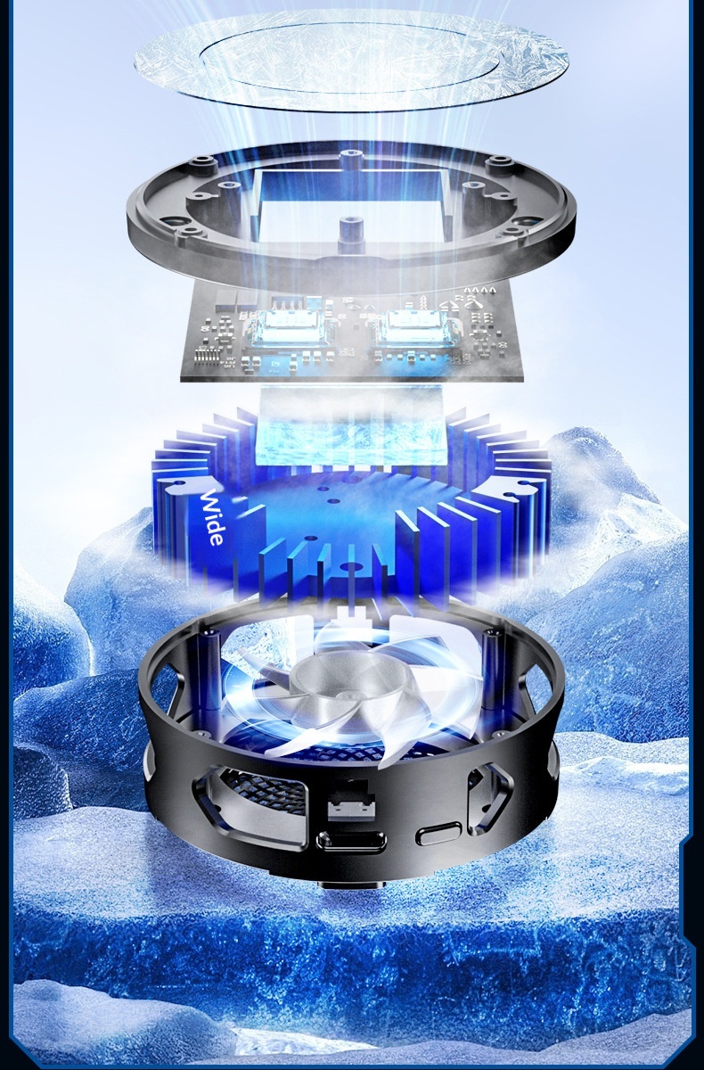 Phone Cooler Live Streaming, Fast Device, Semiconductor Wireless Magnetic Charging Air Cooling For Gaming_voghion.com
