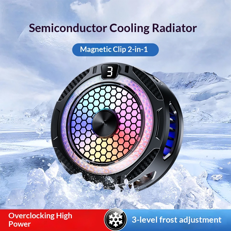 Phone Cooler Live Streaming, Fast Device, Semiconductor Wireless Magnetic Charging Air Cooling For Gaming_voghion.com