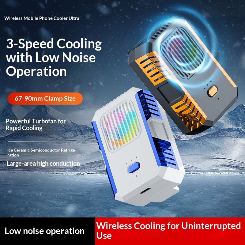 Mobile Phone Cooler Semiconductor Live Streaming Game Three-Level Adjustment Fast Cooling Artifact_voghion.com