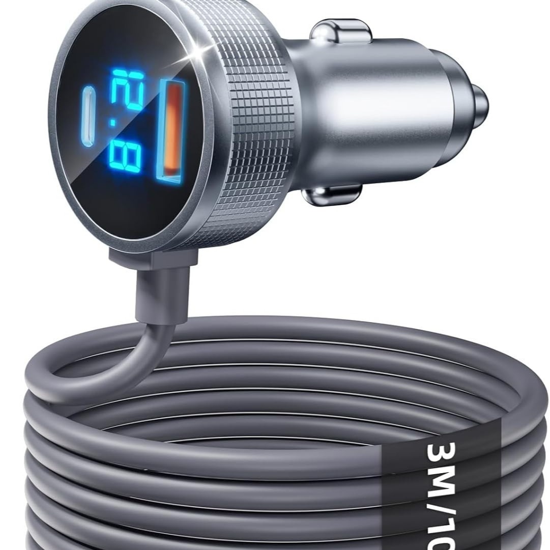 Grenzüberschreitendes, 3 m langes, wasserdichtes Gleichstromkabel mit Mini-Digitalanzeige, neues Aperture Star-Link-Autoladegerät_voghion.com