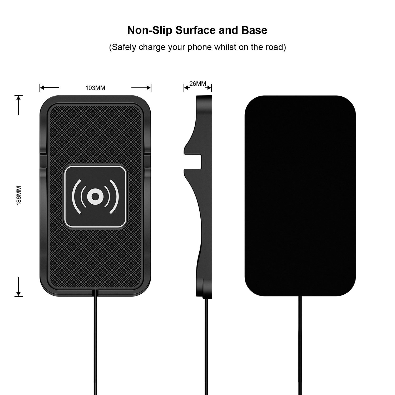 Caricabatterie wireless auto con tappetino antiscivolo telefono_voghion.com