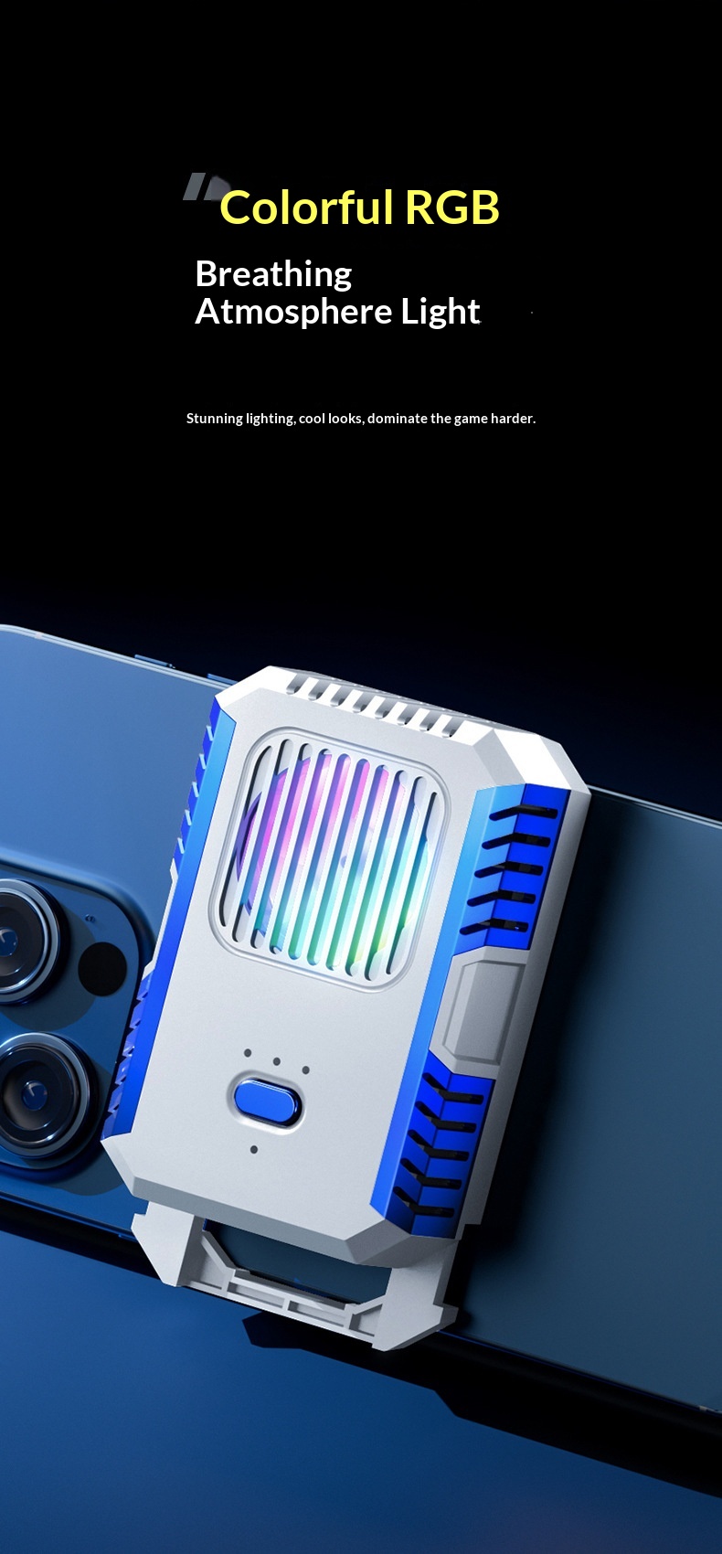 Mobile Phone Cooler Semiconductor Live Streaming Game Three-Level Adjustment Fast Cooling Artifact_voghion.com