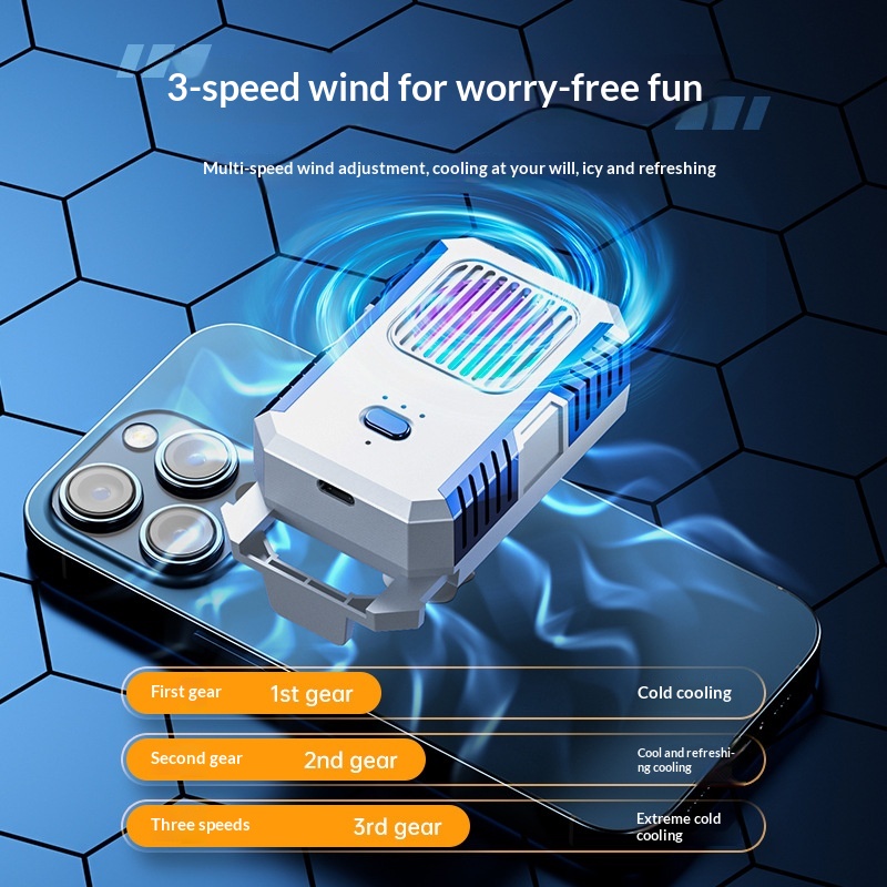 Mobile Phone Cooler Semiconductor Live Streaming Game Three-Level Adjustment Fast Cooling Artifact_voghion.com