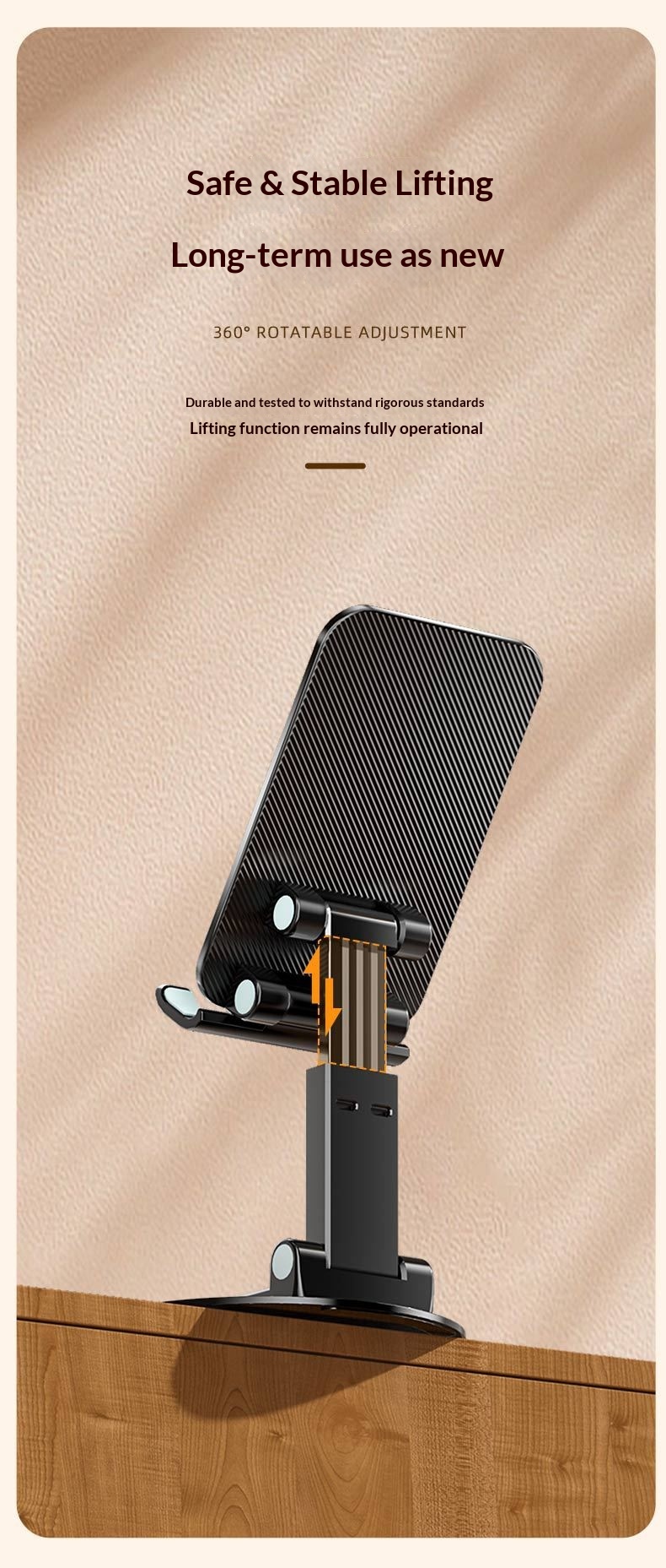 New Rotating Aluminum Alloy Desktop Tablet Live Streaming Phone Online Class Multi-Functional Folding Stand_voghion.com