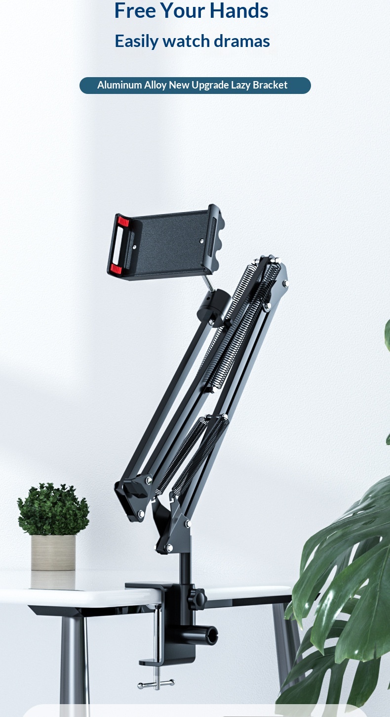 Adjustable Tablet And Phone Bedside Stand For Hands-free Viewing_voghion.com