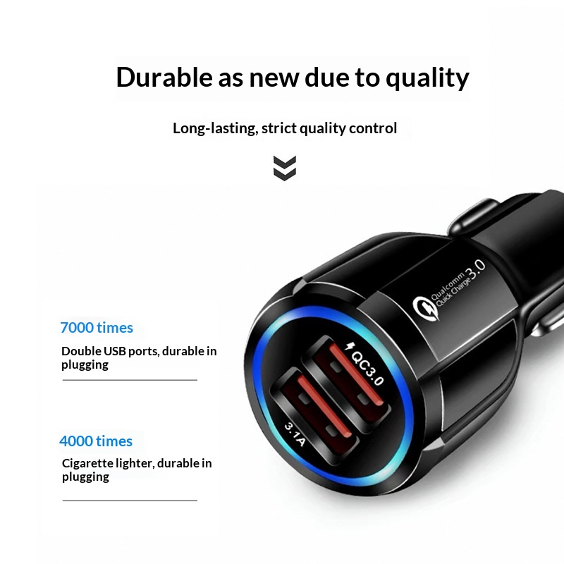 Cross-border Bowling QC3.0+PD autolader met dubbele poort en snellaadfunctie voor auto's met twee USB-poorten._voghion.com