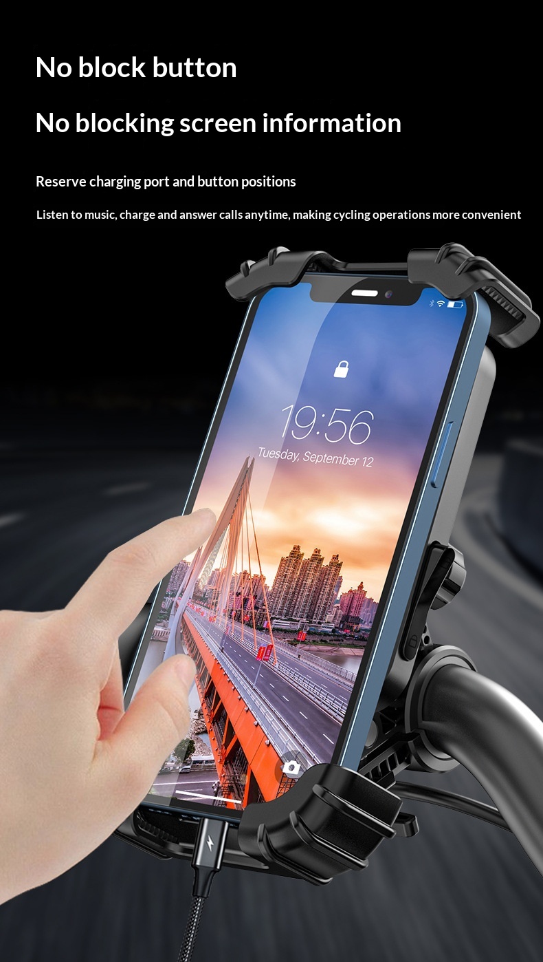 Bike Holder Bicycle Navigation Phone Mount Motorcycle Electric Scooter Tricycle Delivery Shockproof Riding_voghion.com