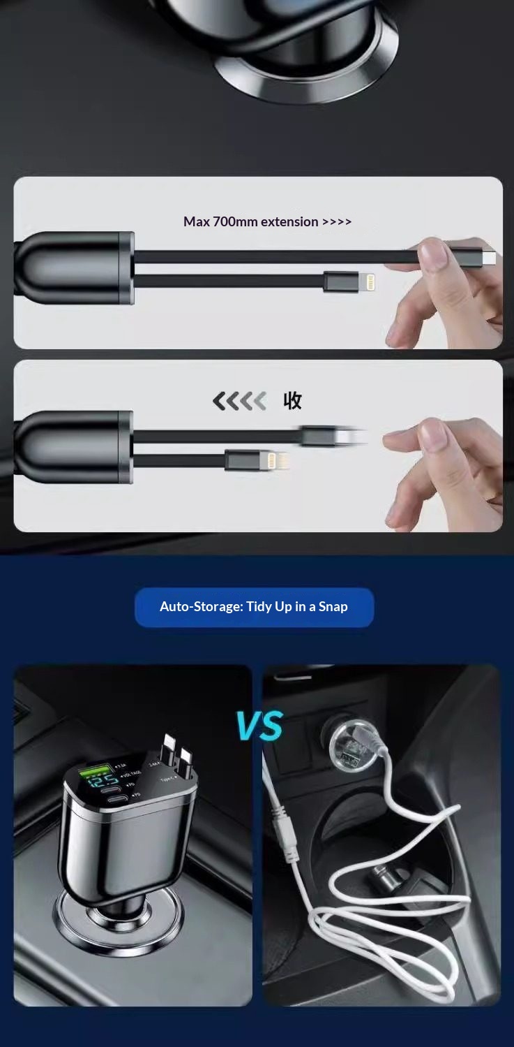 Billader med uttrekkbar kabel og hurtiglading_voghion.com