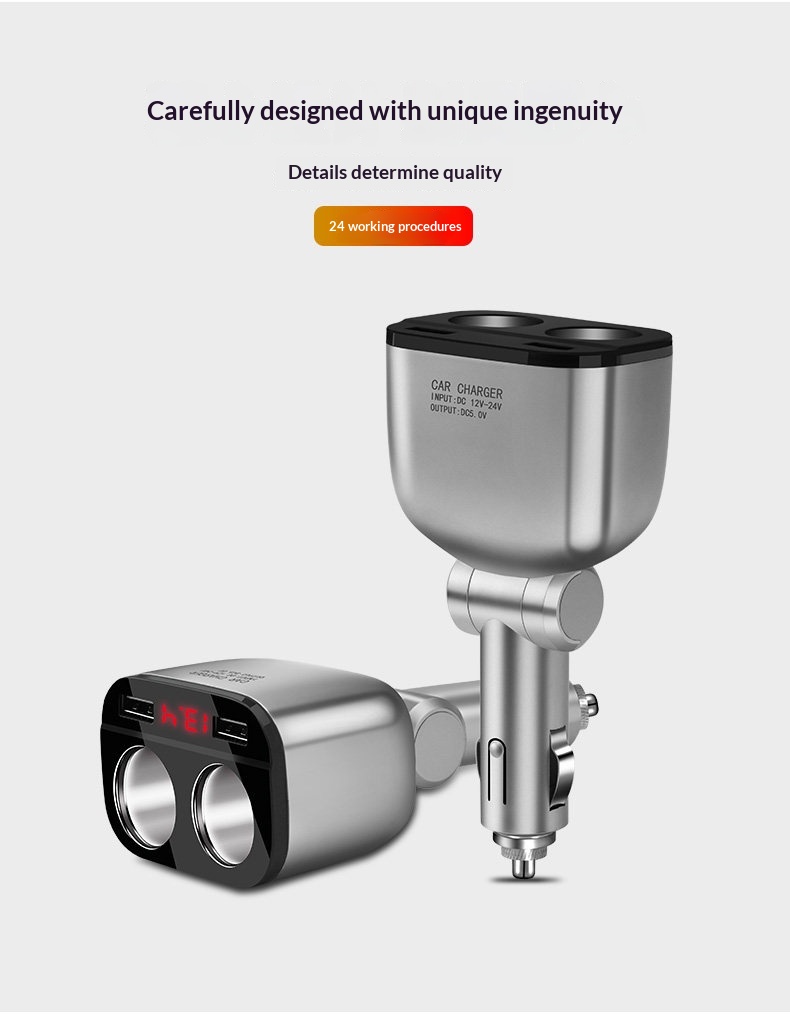 One-to-Three One-to-Two Cigarette Lighter Adapter USB Mobile Phone Multi-Function Car Charger_voghion.com