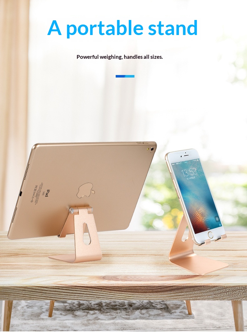 Aluminium Phone Stand, Adjustable Foldable Desktop Holder_voghion.com