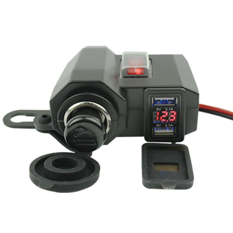 Motorfiets digitale display mobiele telefoon 12V USB autolader waterdicht_voghion.com