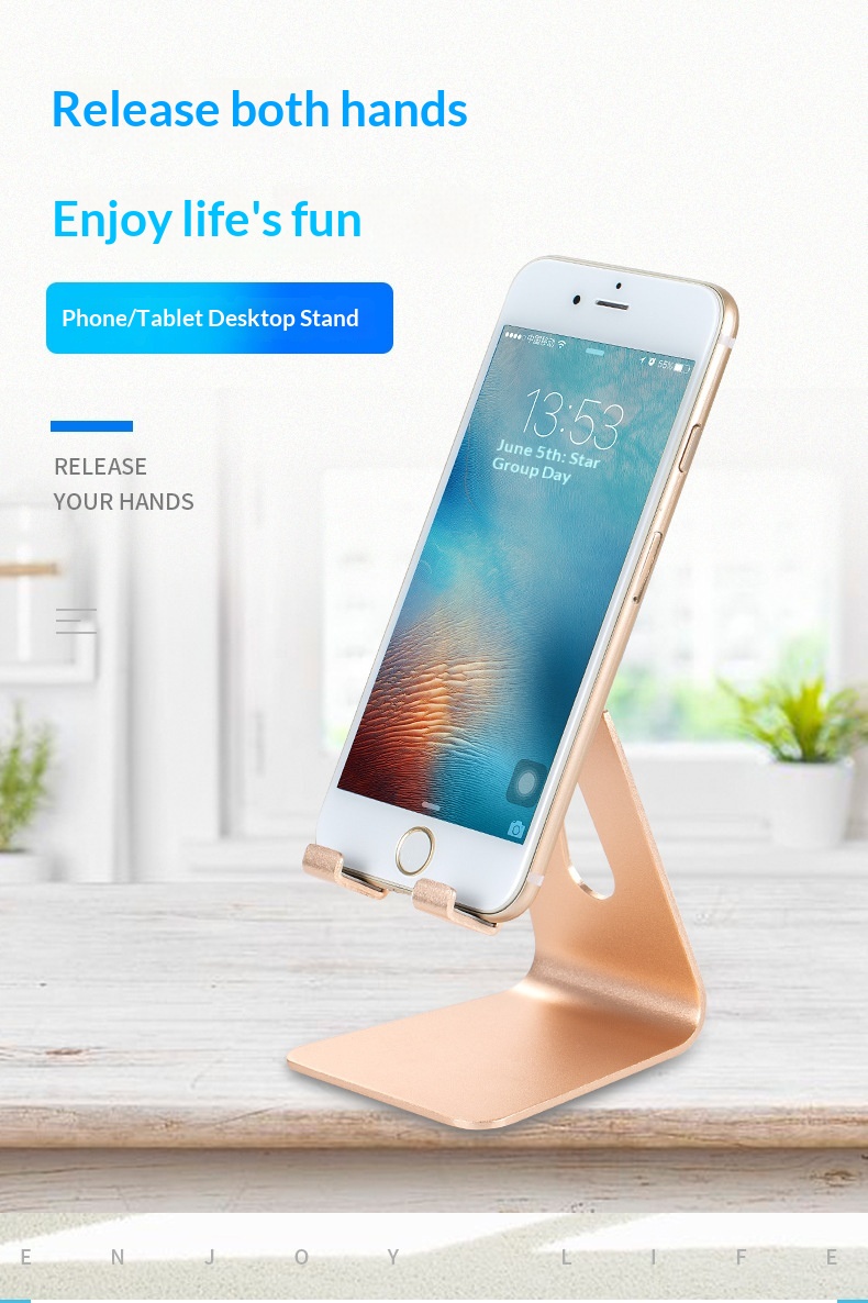 Aluminium Phone Stand, Adjustable Foldable Desktop Holder_voghion.com