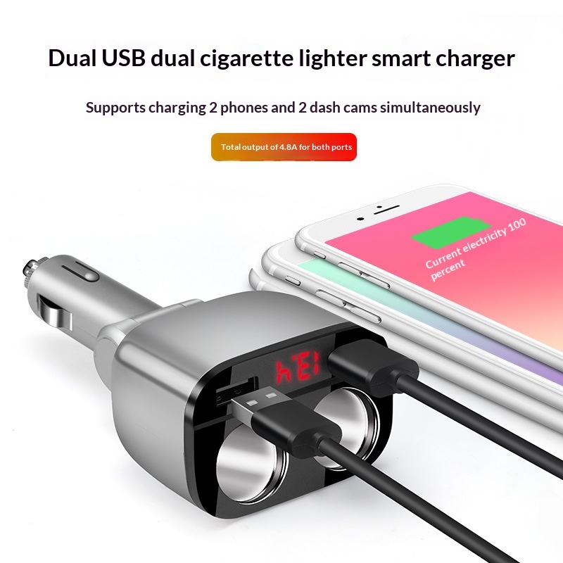 One-to-Three One-to-Two Cigarette Lighter Adapter USB Mobile Phone Multi-Function Car Charger_voghion.com