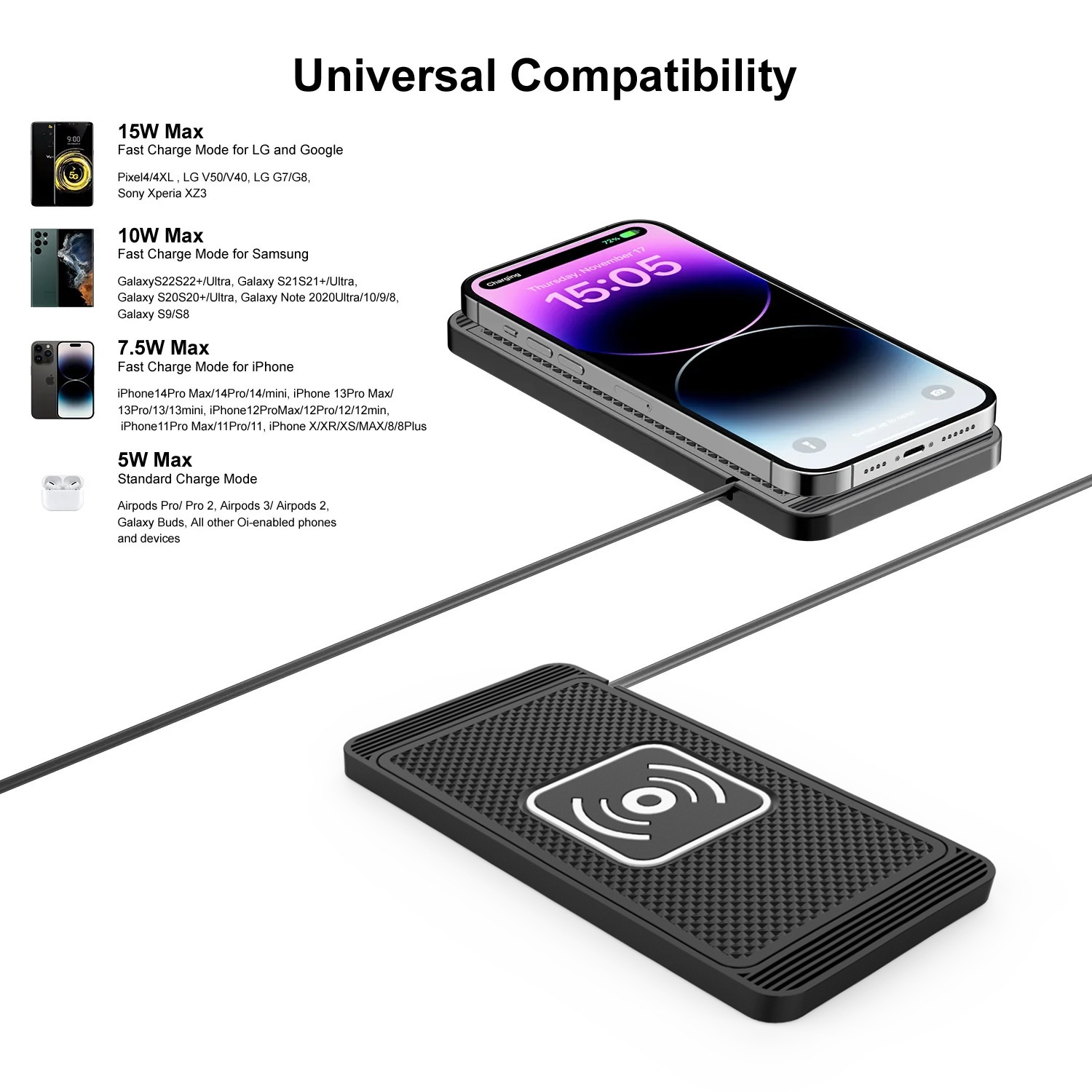 Wireless Car Charger Fast Induction Charging For Samsung Huawei_voghion.com