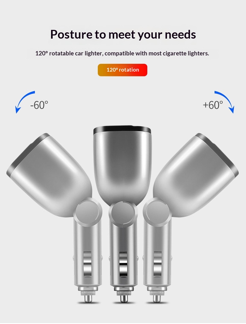 One-to-Three One-to-Two Cigarette Lighter Adapter USB Mobile Phone Multi-Function Car Charger_voghion.com