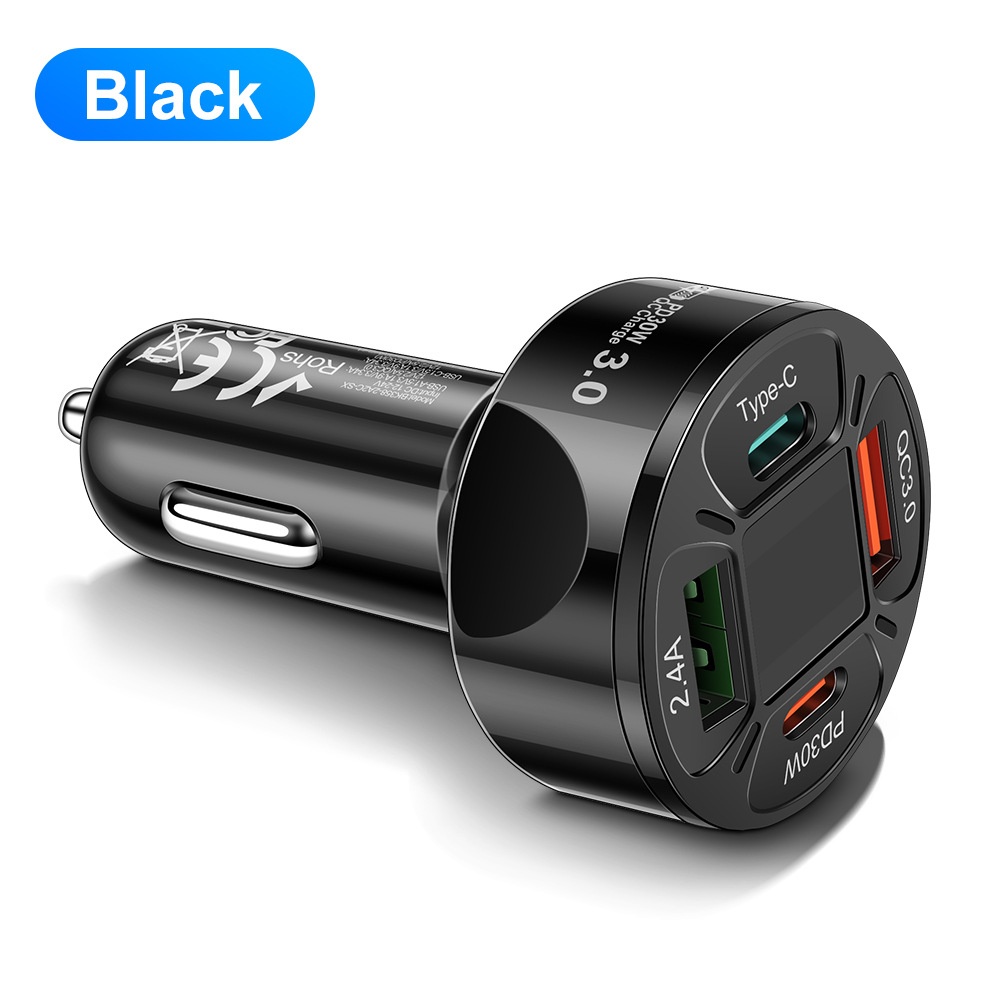 Alimentatore da 100 W con display digitale, 2 porte USB + 2 porte Type-C, supporta la ricarica super rapida e il caricabatterie da auto._voghion.com
