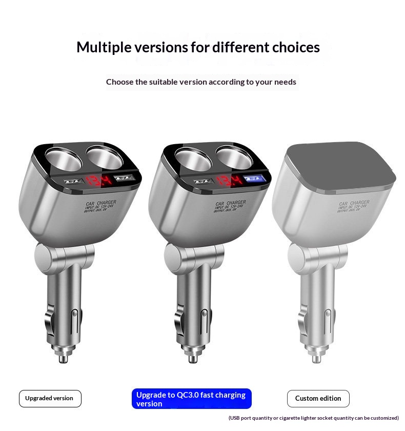 One-to-Three One-to-Two Cigarette Lighter Adapter USB Mobile Phone Multi-Function Car Charger_voghion.com