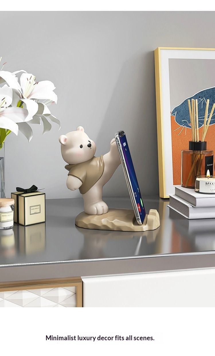 Support de téléphone ours mignon décoration de bureau et maison_voghion.com