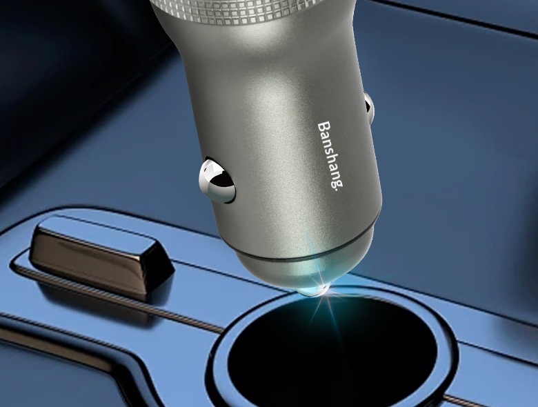 Fully Compatible 200W USB+TYPE-C Metal Car Charger Cigarette Lighter Plug PD Fast Charging_voghion.com