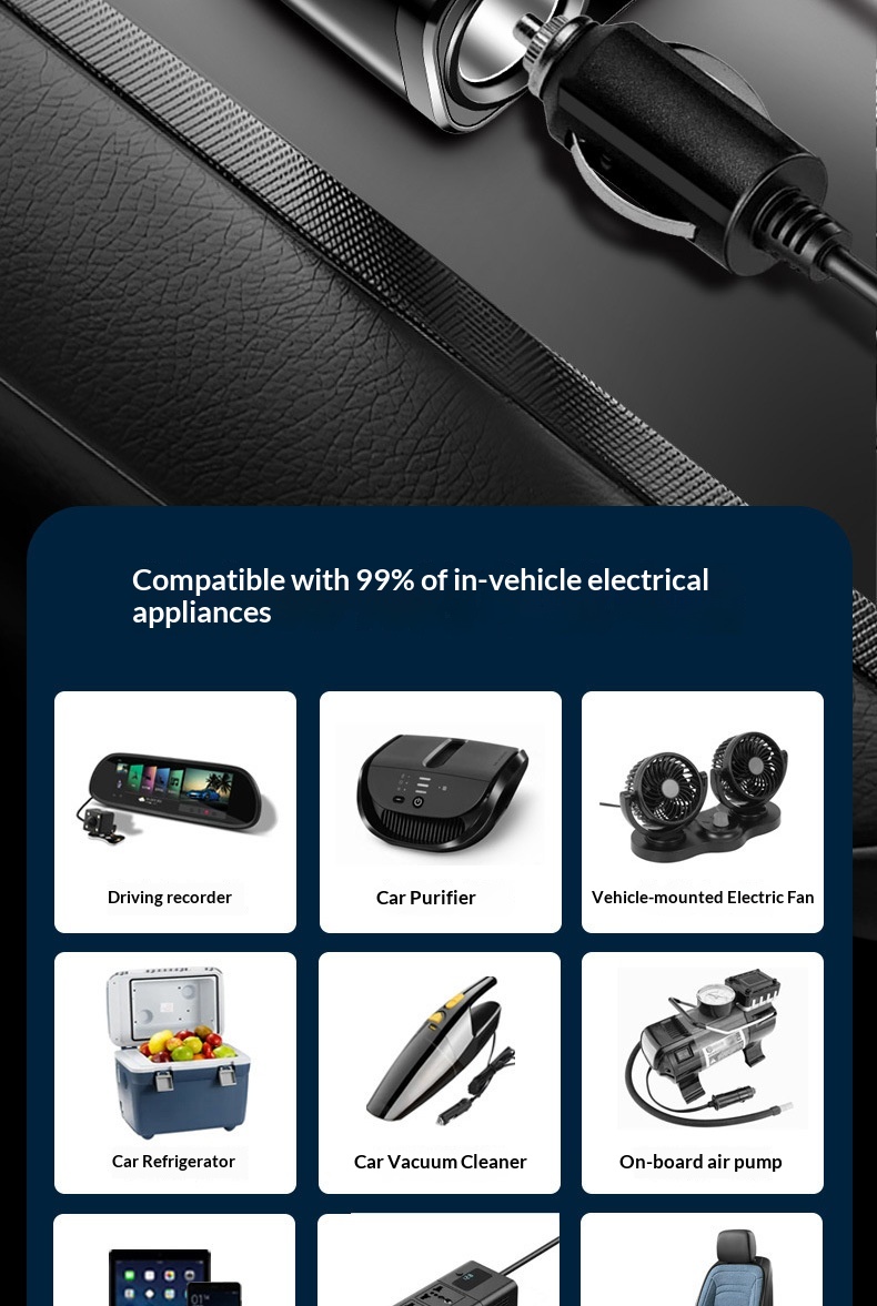 Adattatore multifunzione per caricabatterie da auto con presa accendisigari per ricarica super rapida del telefono cellulare._voghion.com