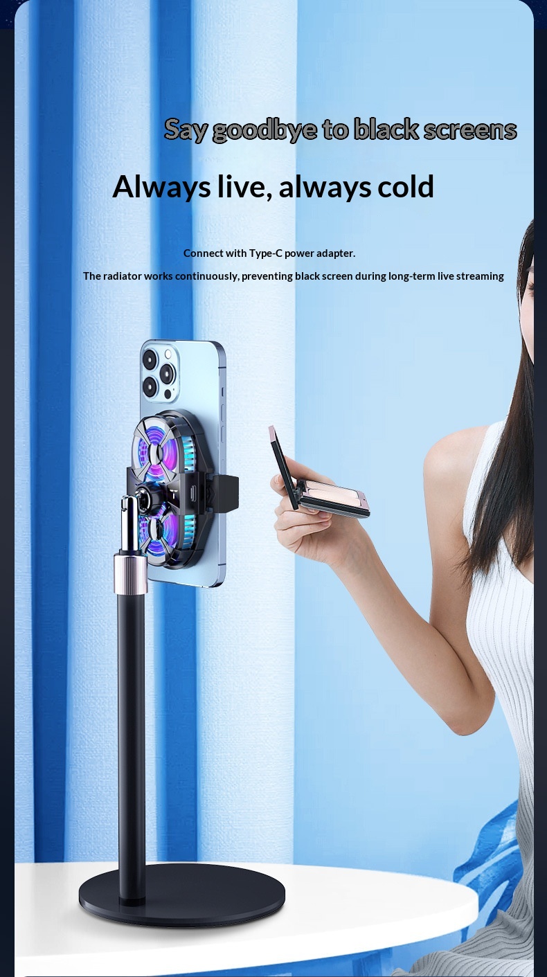 Mobile Phone Semiconductor Cooler With Digital Display And Dual Fan_voghion.com