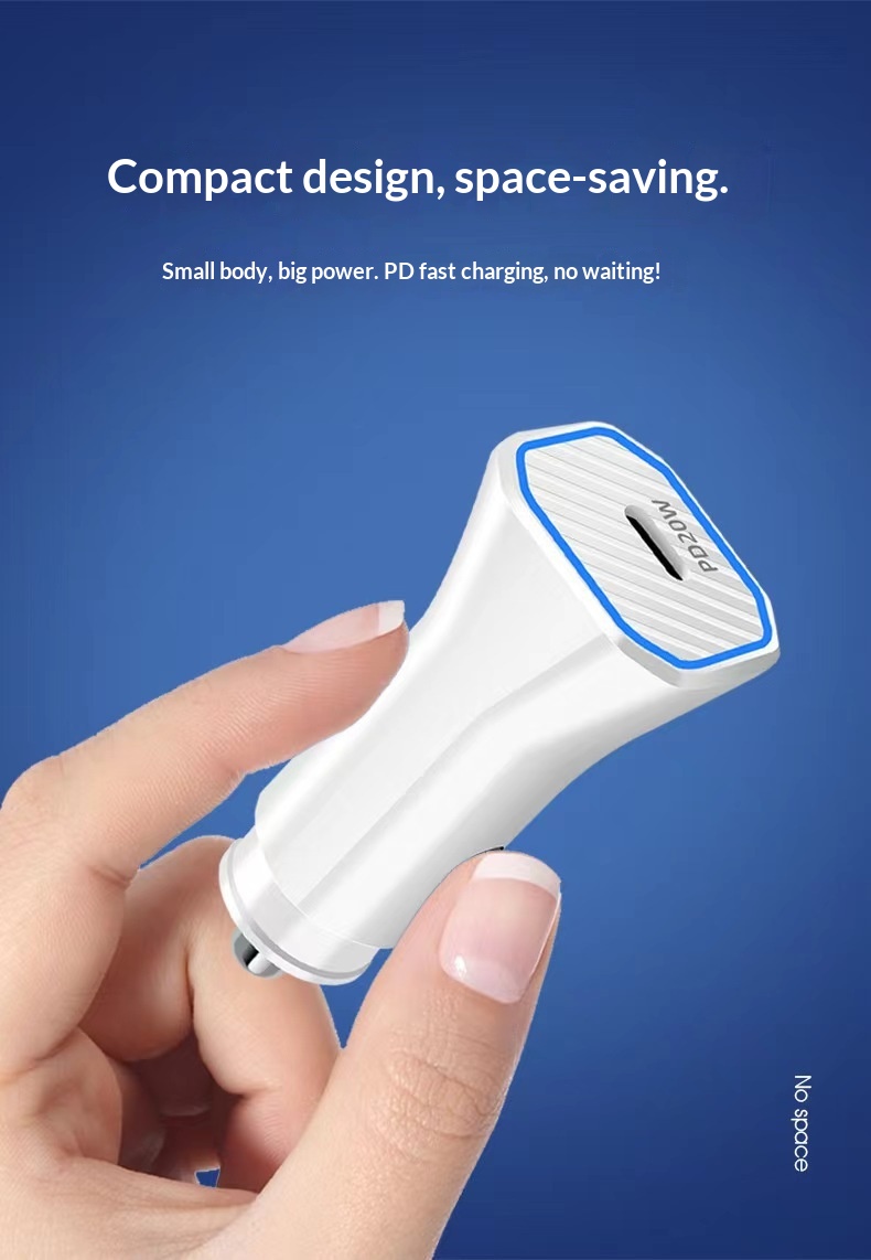 Caricabatterie da auto transfrontaliero a doppia porta PD Type-C e porta USB singola, con connettore di ricarica rapida multifunzione da 38W/20W._voghion.com