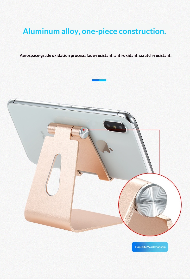 Aluminium Phone Stand, Adjustable Foldable Desktop Holder_voghion.com