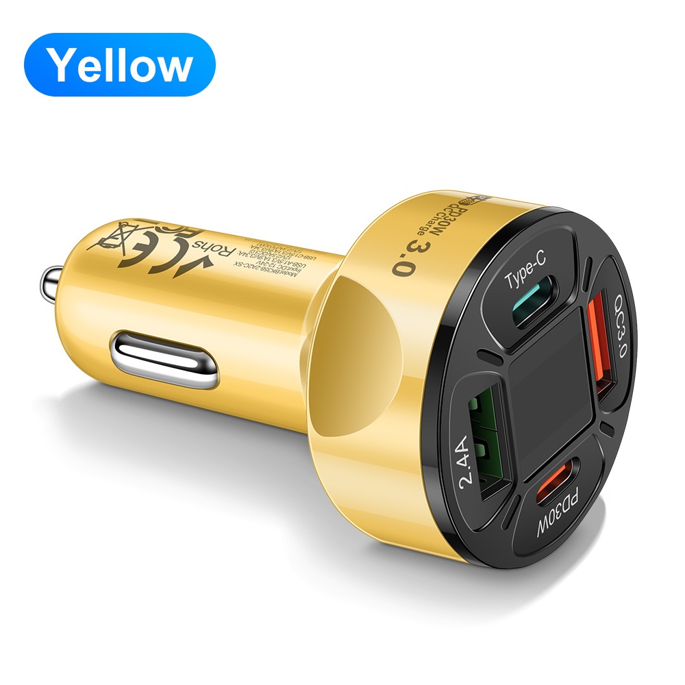 Alimentatore da 100 W con display digitale, 2 porte USB + 2 porte Type-C, supporta la ricarica super rapida e il caricabatterie da auto._voghion.com