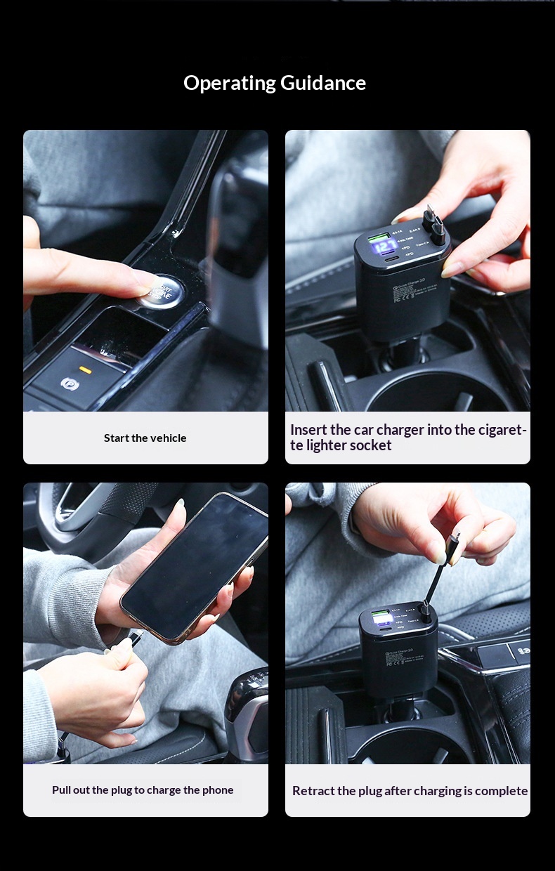 Premium Fast Charging Car Cigarette Lighter Adapter 1 To 5 Splitter_voghion.com