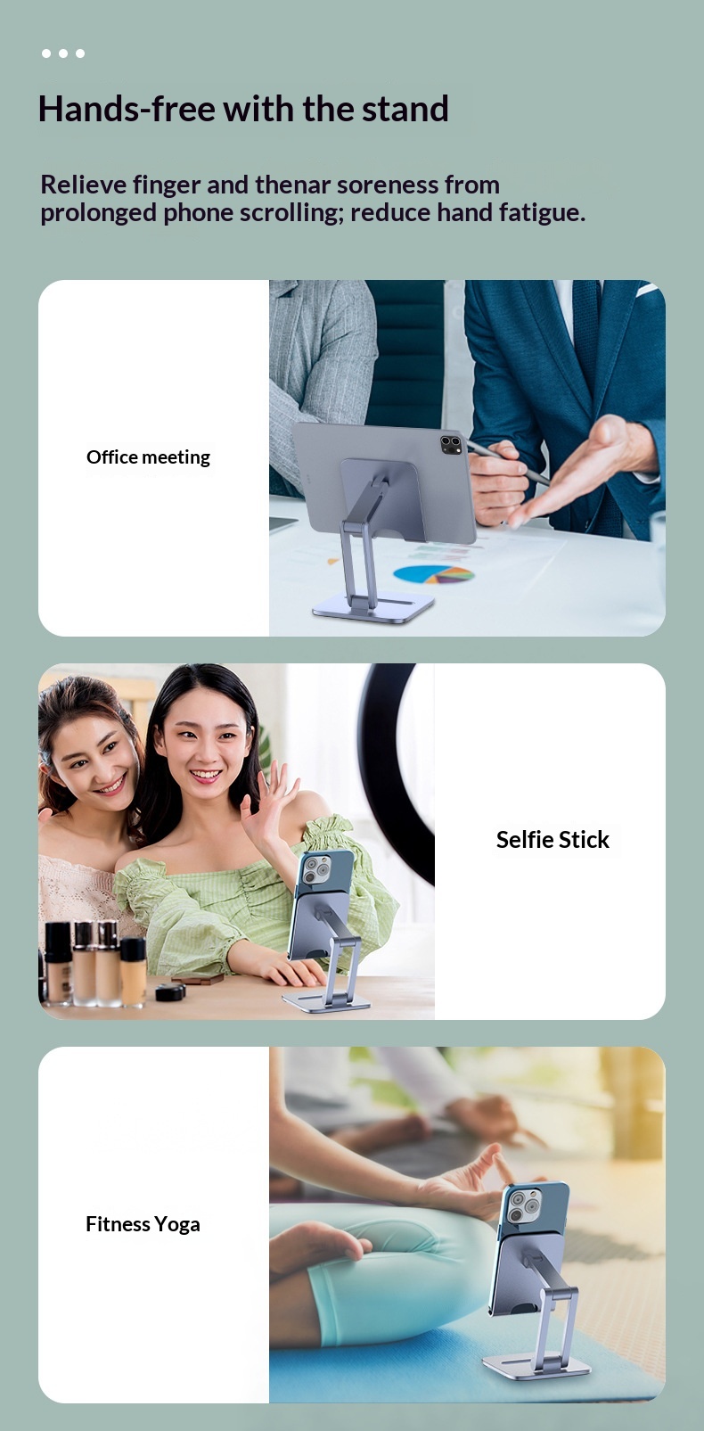 Mobile Phone Desktop, Aluminum Alloy Foldable Universal Support Stand And Tablets, Suitable For Live Streaming,_voghion.com