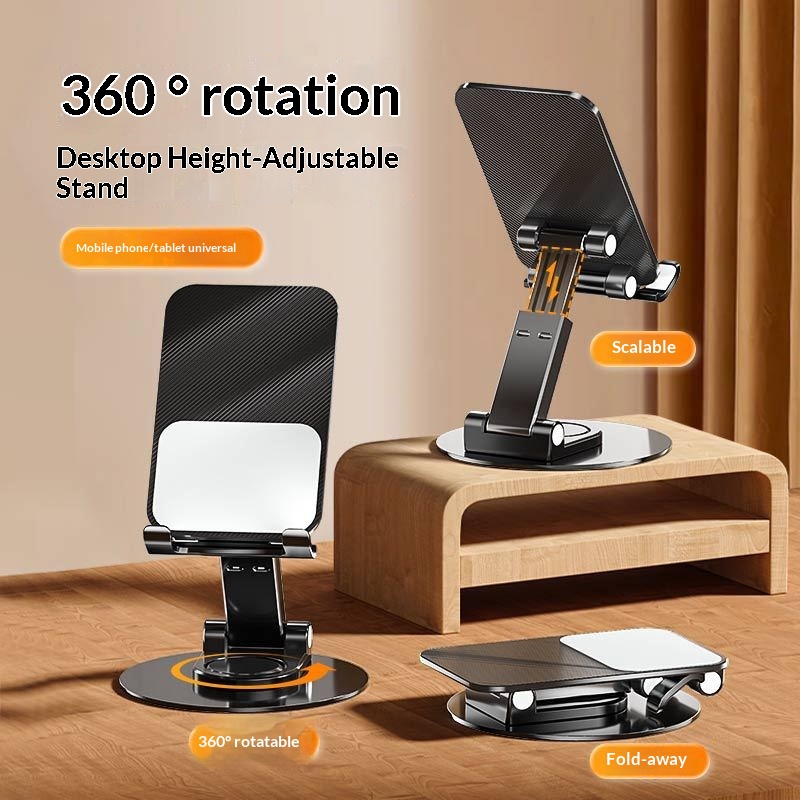 New Rotating Aluminum Alloy Desktop Tablet Live Streaming Phone Online Class Multi-Functional Folding Stand_voghion.com