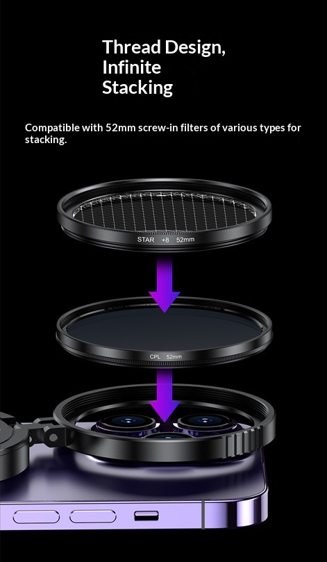 CPL-Magnet-Antireflex-Polarisator-Filter mit optischer Beschichtung für HD-Fotografie, 52 mm, neues Modell_voghion.com
