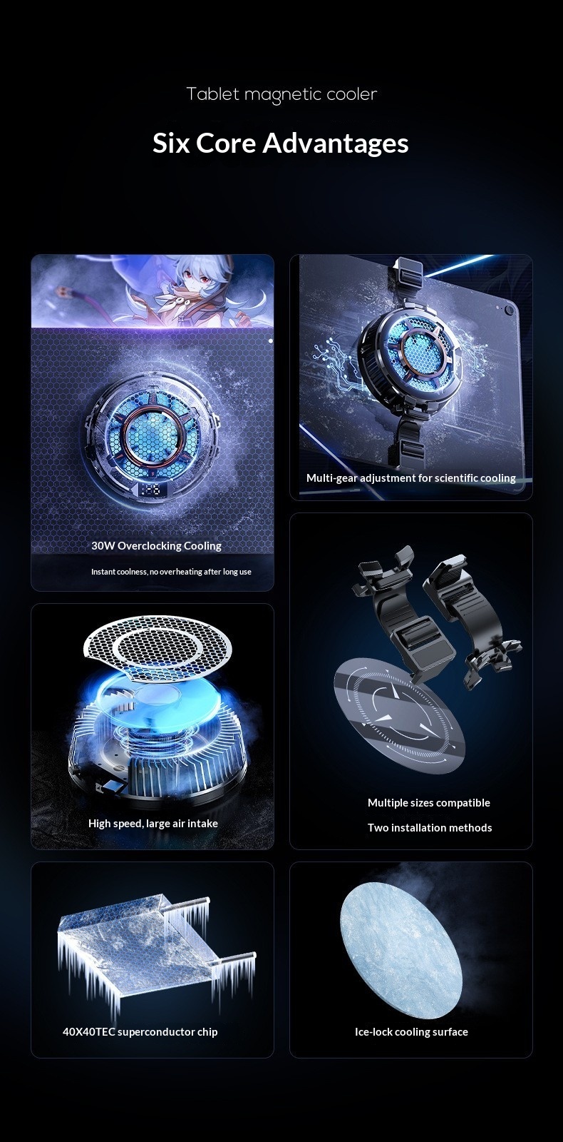 Mi Mo CX05 Suitable For IPad Tablet Cooler Semiconductor Cooling Three-Level Adjustment Magnetic Absorption Digital_voghion.com